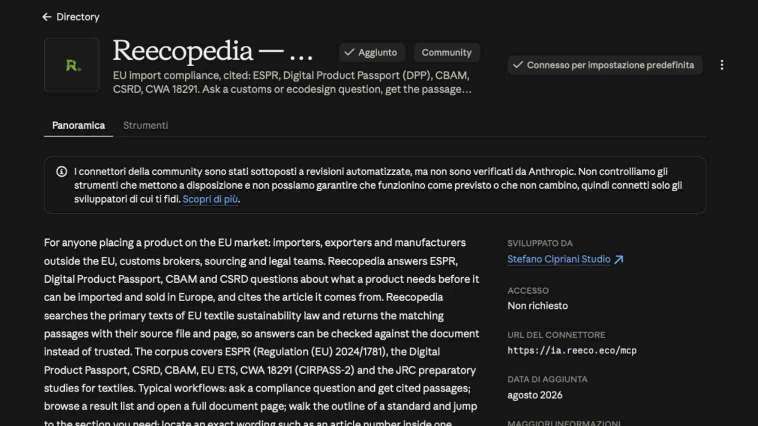 我们的工具Reecopedia现在也被列入了Anthropic目录